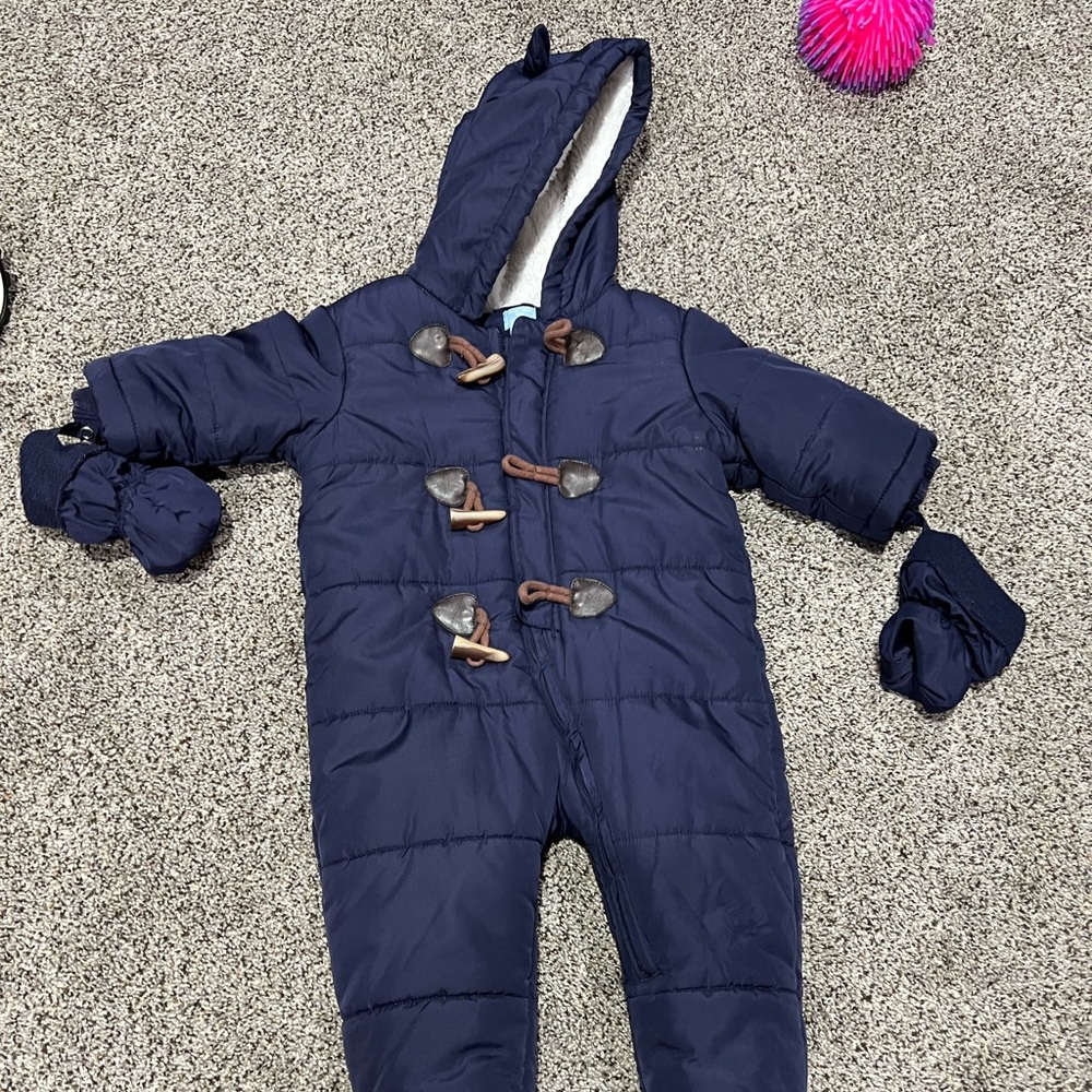 9-12 month snow suit with mittens. Excellent used condition.